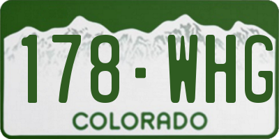 CO license plate 178WHG