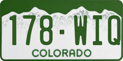 CO license plate 178WIQ