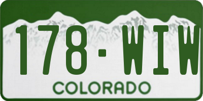CO license plate 178WIW