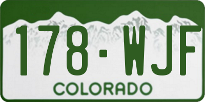 CO license plate 178WJF