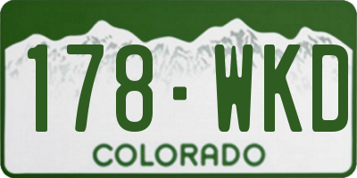 CO license plate 178WKD