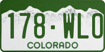 CO license plate 178WLO