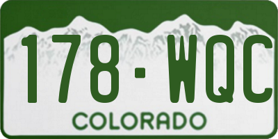 CO license plate 178WQC
