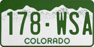 CO license plate 178WSA