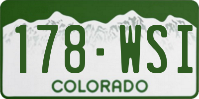 CO license plate 178WSI