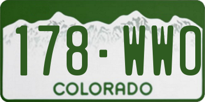 CO license plate 178WWO