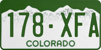 CO license plate 178XFA