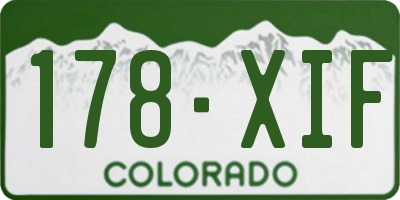 CO license plate 178XIF