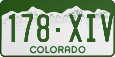 CO license plate 178XIV