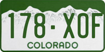 CO license plate 178XOF