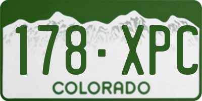 CO license plate 178XPC