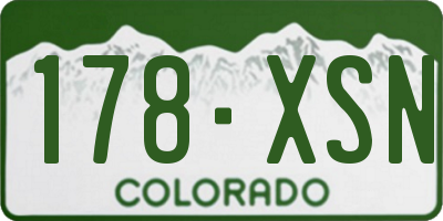 CO license plate 178XSN