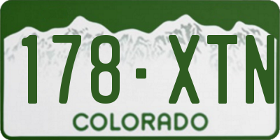 CO license plate 178XTN