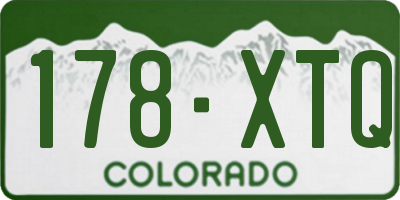 CO license plate 178XTQ
