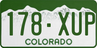 CO license plate 178XUP