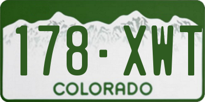 CO license plate 178XWT