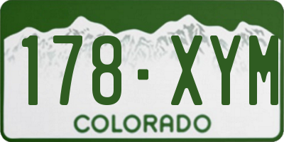 CO license plate 178XYM