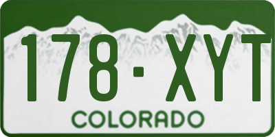 CO license plate 178XYT