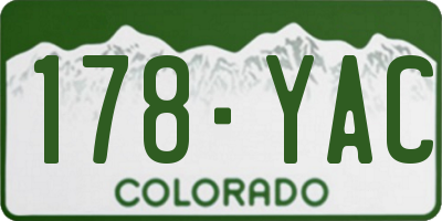 CO license plate 178YAC