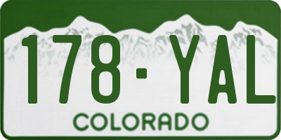 CO license plate 178YAL