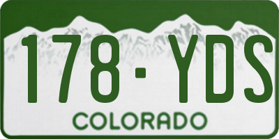 CO license plate 178YDS