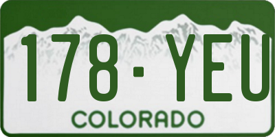CO license plate 178YEU