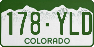 CO license plate 178YLD