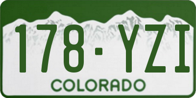 CO license plate 178YZI