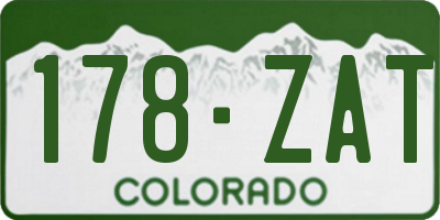 CO license plate 178ZAT