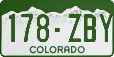 CO license plate 178ZBY