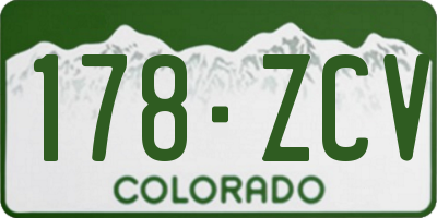 CO license plate 178ZCV