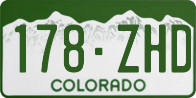CO license plate 178ZHD