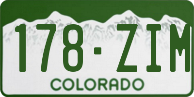 CO license plate 178ZIM