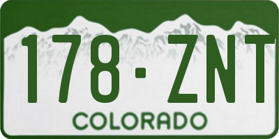 CO license plate 178ZNT