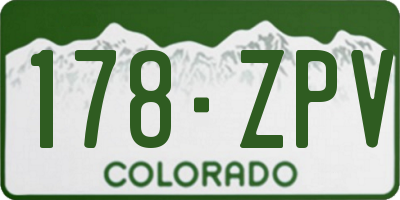 CO license plate 178ZPV