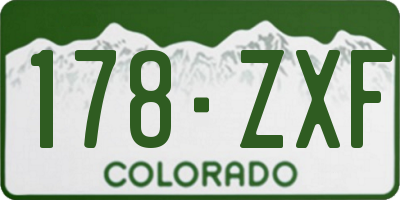 CO license plate 178ZXF