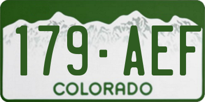 CO license plate 179AEF