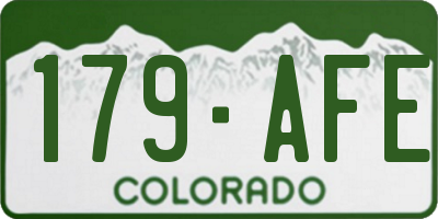CO license plate 179AFE