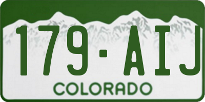 CO license plate 179AIJ