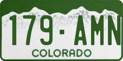 CO license plate 179AMN