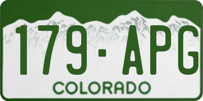 CO license plate 179APG