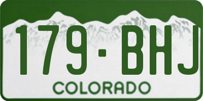 CO license plate 179BHJ