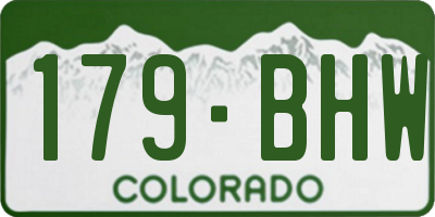 CO license plate 179BHW