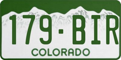 CO license plate 179BIR