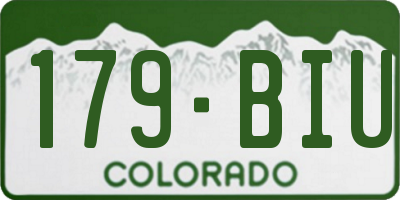 CO license plate 179BIU
