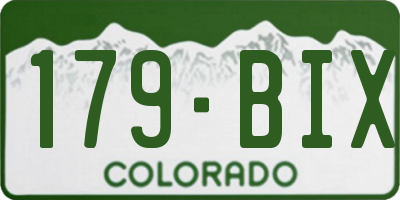 CO license plate 179BIX