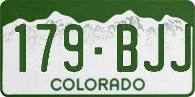 CO license plate 179BJJ