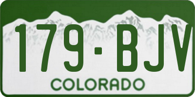 CO license plate 179BJV