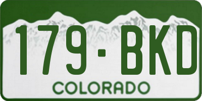CO license plate 179BKD
