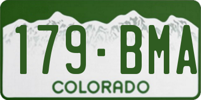 CO license plate 179BMA
